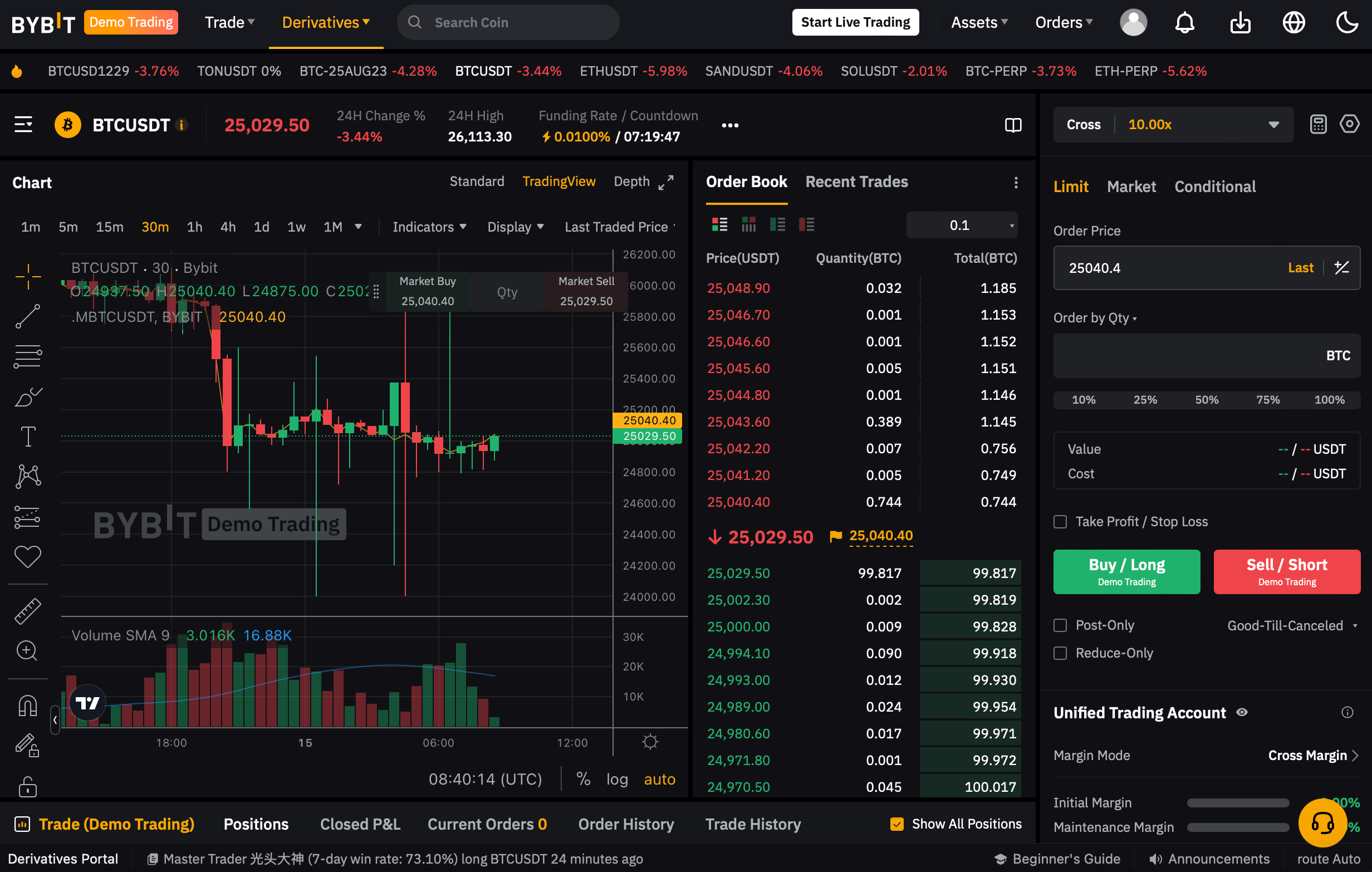 Bybit Demo Trading Page